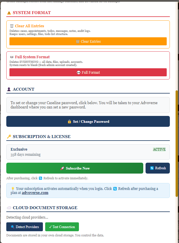 Settings Bottom